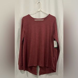 NWT Jockey Essentials Long Sleeved Open Back Sueded Jersey